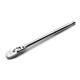 Capri Tools 1/4 in. Drive Fine 90-Tooth Locking Flex-Head Ratchet, Extra Long Chrome Handle