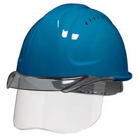 DIC Plastic SYA-CSV-SFE4M-M2 Helmet with Shield Surface, Air Vented for Work, Aero Mesh, Heat Barrier, Heat Shielding Sky Blue/Smoke