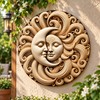 Round Sun and Moon Wall Sign – Waterproof Aluminum Garden