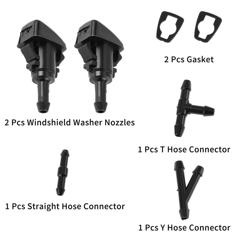 HOPESPANNER Windshield Washer Nozzle for Mitsubishi Eclipse 2006-2012 Black Front