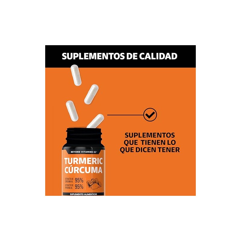 Turmeric Cúrcuma con Extracto de Raíz de Cúrcuma Estandarizada al