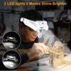 EEEKit Headband Magnifier with 3 LED Light, Head Mount Magnifying