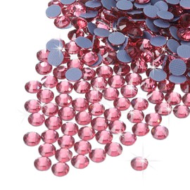 MECCANIXITY 288 Pcs Hotfix Rhinestones Flatback Crystal Glass Gems for Crafts Clothes DIY Decoration(SS34 7.3mm,Rose Red)