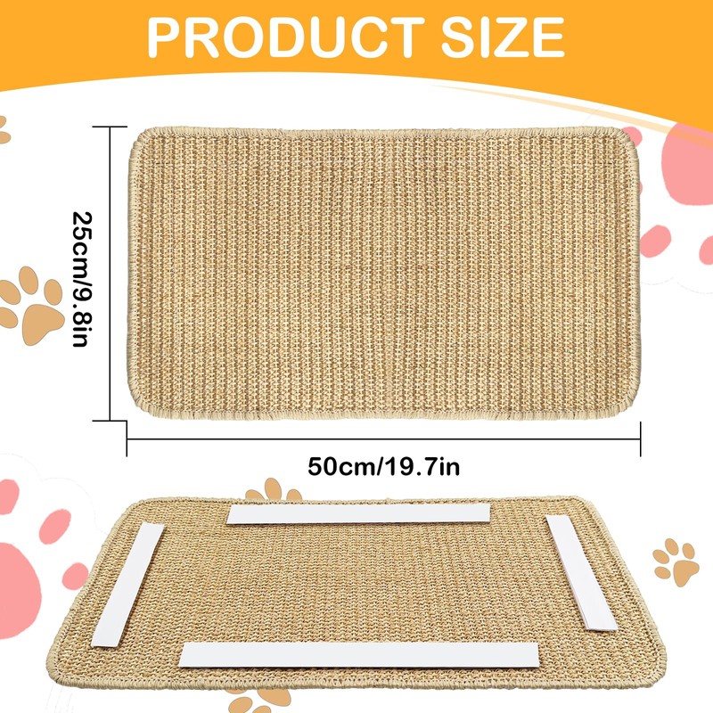 Cat Scratching Mat, Hempcardboard Grinding Claws Sisal Board, Anti-slip Pad,