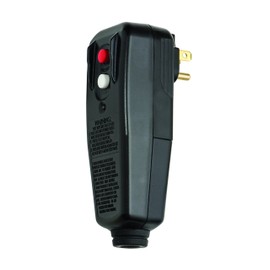 Tower Manufacturing 30434009 Auto-Reset 15 AMP Right Angle GFCI Plug, Black
