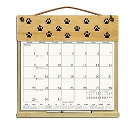Wooden Refillable Calendar Holder Filled with a 2026 Calendar and Includes an Order Form Page for 2027-Paw Prints
