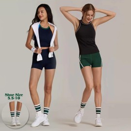 Fszsaa Fun Novelty Socks For Women Striped Retro Crew Socks Sporty Calf Socks Casual Cotton Socks Women