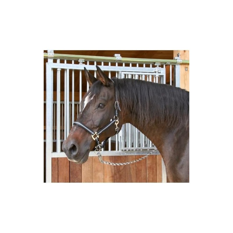 Covalliero Halfter Mustang, Cavezza per Cavalli, Nero/Argento, Poliammide, Full, Taglia