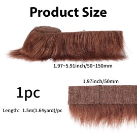 GORGECRAFT 1.5m Craft Faux Fur Fabric PreCut Rolls 5cm Shaggy Plush Faux Fur Ribbon Trim Fabric Roll Coconut Brown Artificial Craft Plush Gnome Beards for Christmas Pillows Seat Cushion Chair Cover