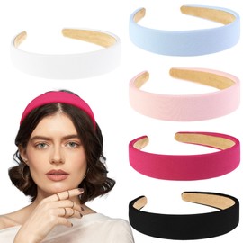 Wisecy Diademas Antideslizantes de Moda para Mujer, de 2,5 Cm de Ancho, Bonitas Diademas para Niñas, Bandas Elásticas para El Cabello, Accesorios de Moda para Mujer (5 Unidades)