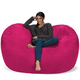 Chill Sack Bean Bag Chair Cover, 6-feet, Microsuede - Pink