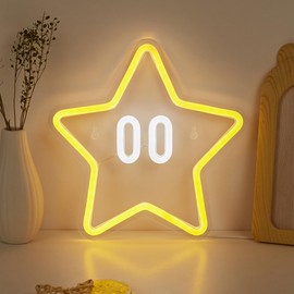 Chi-buy Stars and Eyes LED Neon Sign, Cute Neon Signs For Wall Decor, Neon Lights Sign Powered By 5V USB, Used For Party, Wedding, Birthday, Bedroom, Living Room, Office,Or a Gift For Boys and Girls