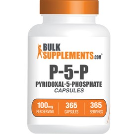 BulkSupplements.com Pyridoxal 5 Phosphate Capsules - P-5-P Vitamin B6 Supplement, P-5-P 100mg, P5P Supplement - Gluten Free, 1 Capsule per Serving, 365 Count (Pack of 1)