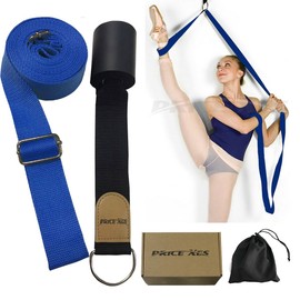 (Blue) - Leg Ballet Yoga Stretcher, Door Attachment, Get More Flexible, Flexibility & Stretching Leg Straps - Great for Cheer Dance Gymnastics or ANY Sport Trainer Premium stretch Fitness Equipment Band