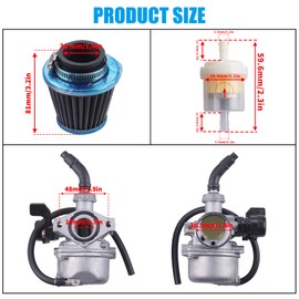 JINGKE PZ19 Carburetor with 35mm Air Filter for 50cc 70 90 110cc DR50 CRF XR 50 APOLLO 125CC coolster kazuma 110 Taotao Buyang Coolsport Redcat Peace Baja Chinese ATV Quad Go Cart Dirt Bike Parts