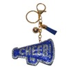 Popfizzy Blue Cheer Keychains for Girls, Bling Cheerleader Backpack Keychain,
