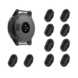 KELIFANG Dust Plug 10 Pack Garmin Fenix 7/7S/7X Solar/5/5S/5X/6/6S/6X/6 Pro/6S Pro/6X Pro, Silicone Anti Dust Cap Charger Port Protector Forerunner 935, Vivoactive 3/4/4S, Venu 2, Instinct 2, Black