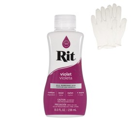Rit Dye – Liquid Fabric Dye for Crafting, Clothing, and Décor – 8 oz. Bottle – Violet (Gloves Included)