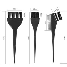 3 Pcs Hair Coloring Brushes, Hair Dye Brushes Tool Set, Double-sided Combs Brushe Set for DIY Hairs Coloring Dyeing Salon Brushe - Black