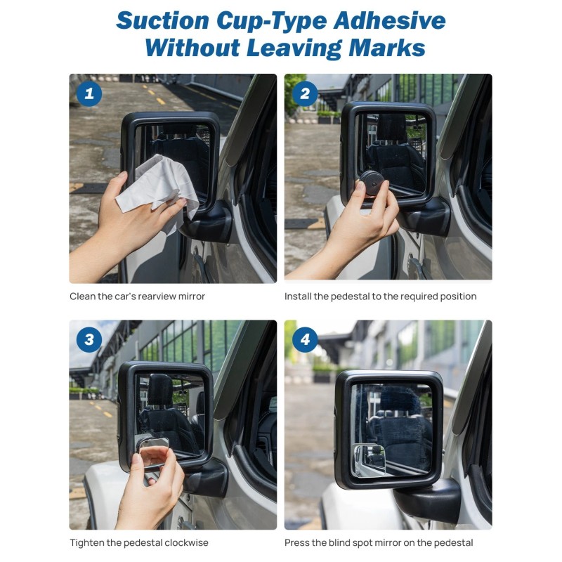 JOYTUTUS Blind Spot Convex Mirrors 2 Pack for Truck Car