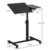 LINGMI Overbed Bedside Desk Mobile Rolling Laptop Stand Tilting Overbed
