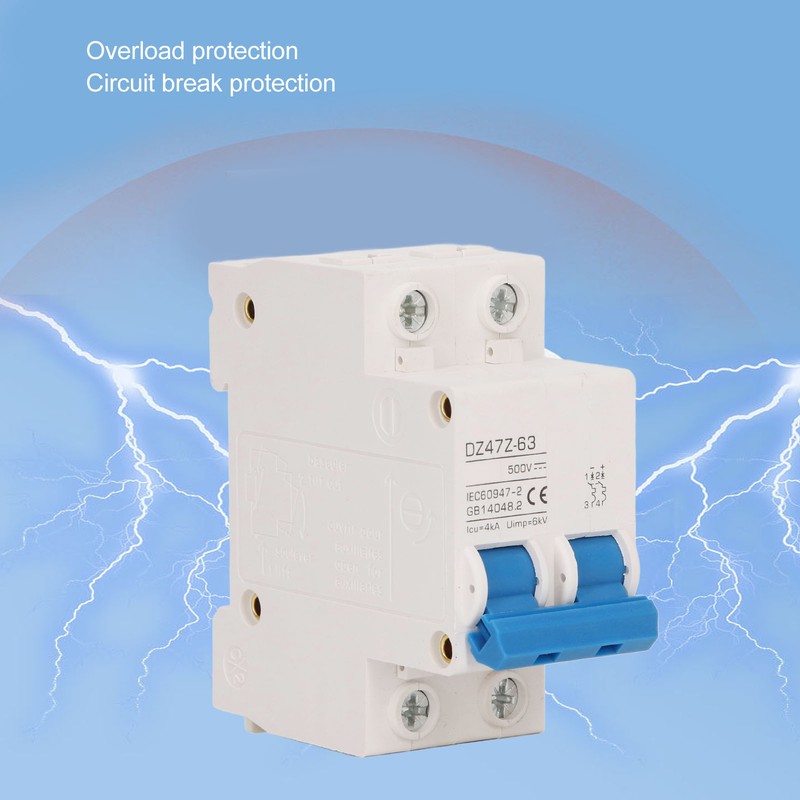 2P Mini DC Circuit Breaker 4kA Icu 6kV Uimp Fast