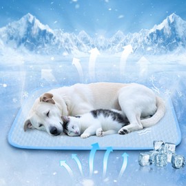 Nobleza Dog Cooling Pad, Durable Dog Chill Bed Leakproof Pet Cooling Mat Scratch-Resistant Design for Medium Dogs Cats Puppy in Hot Summer, Blue