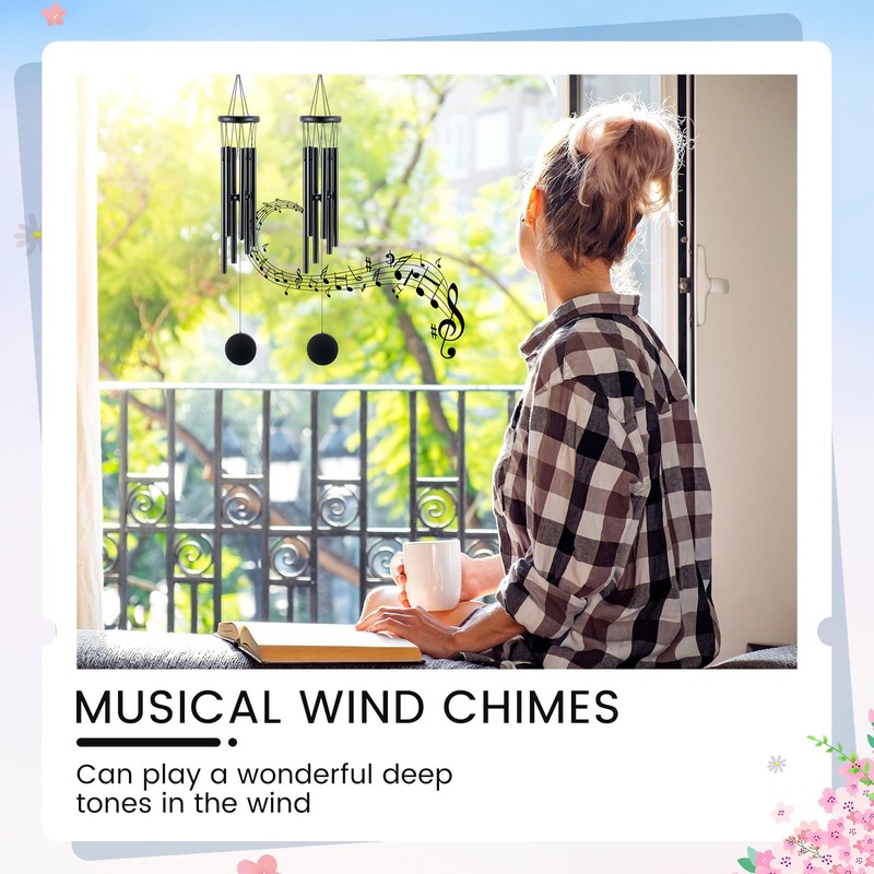 Yahenda 6 Pieces Rustic Wind Chimes for Outside 28 Inch