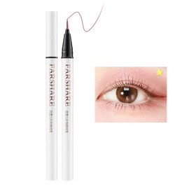 マルチカラー アイライナー リキッド ウォータープルーフカラーアイライナー長持ちアイライナー 高密着、速乾性、極細ペン先でにじみにくい グリッターリキッドアイライナーウォータープルー自然な下まつげ（12#酒レッド）