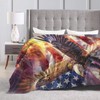 Eagle Blanket American Eagle Flag Fleece Throw Blanket Fuzzy Plush