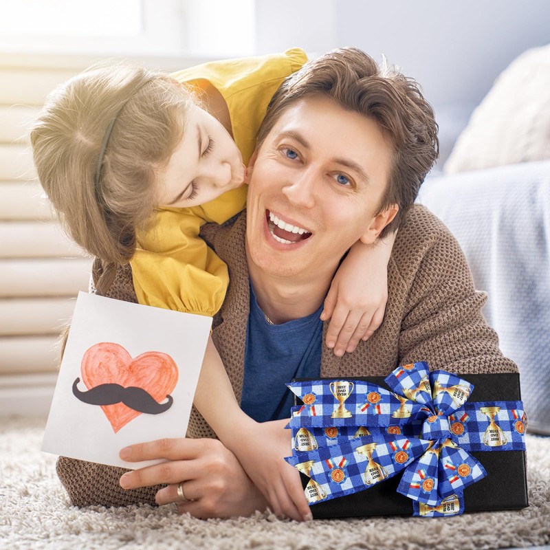 Yuxung 6 Rolls 30 Yards Father's Day Blue Gift Craft