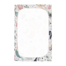 Cute Mermaid Girl with Sea Plants Crib Sheets - Stretchy Fitted Crib Sheets for Boys Girls, Unisex Cozy Baby Crib Sheet 27 x 39 x 5 Inches