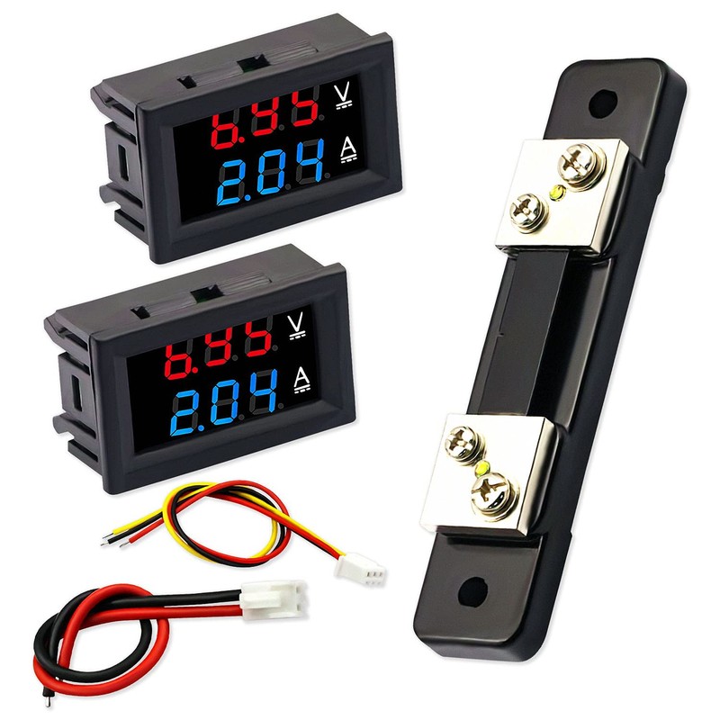 DaFuRui 2Pack Dual Display Volt Amp Meter DC Voltmeter Ammeter