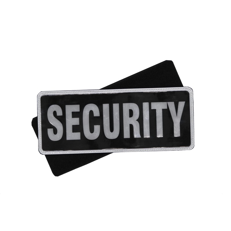 Large Black Reflective Security Badge | Hook and Loop Security