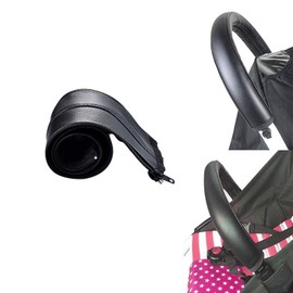 DAYSTART Leather Handlebar Cover,Baby Pram Accessories Stroller Armrest PU Leather Case Cover for Arm Covers(Black)