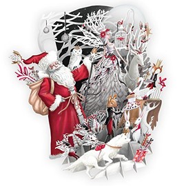 Paper D'Art 3DPop Up Santa and Angel Christmas Card