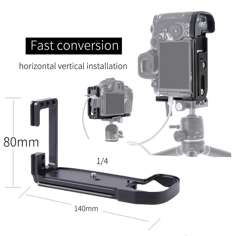 FOTGA Extendable Vertical Shoot Quick Release Plate L-shaped Bracket Holder