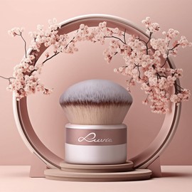 XXL Kabuki Brush Luvia, Powder Make-Up Brush, XXL Powder Brush for the Face, Bronzer, Blush, Contour, Highlighter, Vegan Cosmetic Brush, Kabuki Brush - Elegance