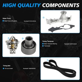 3.3 Timing Belt Kit with Water Pump FITS FOR 97-00 QX4, FOR 00-03 Xterra, 96-00 Pathfinder, 99-04 Frontier SC SVE XE SE LE 12 Valve 3275CC V6 GAS SOHC #Replace TBK249GMB WPNI021P