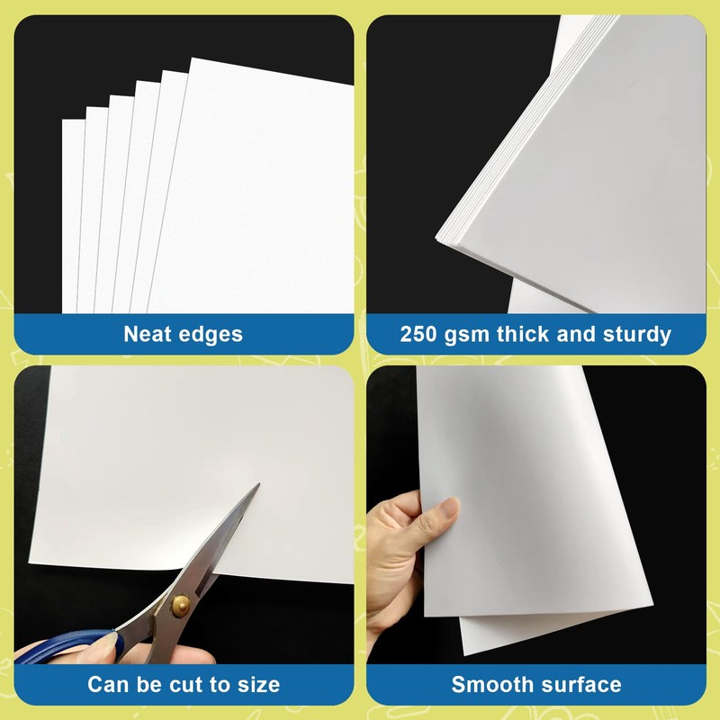 10Pcs Poster Board White Poster Paper Bulk 11" x 14",