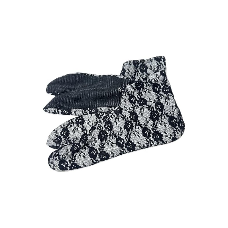 MiAn Women's Double Layer Lace Tabi Socks, Non-slip, Long Sleeves,