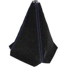 TSUGAMI Car Shift Boot Cover, Suede Leather Shift Knob Boot Dust Cover, Universal Manual/Auto Shifter Boot Sleeve Replacement, Handbrake Gaiter Boot Dust Cover Car Interior Accessories (Black/Blue)