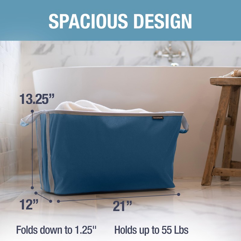 CleverMade Collapsible Laundry Basket 2 Pack – 60L (16 Gal)