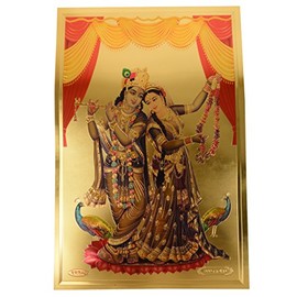 AONA India Radha Krishna Poster (Foil, 30 cm x 0.5 cm x 45 cm)
