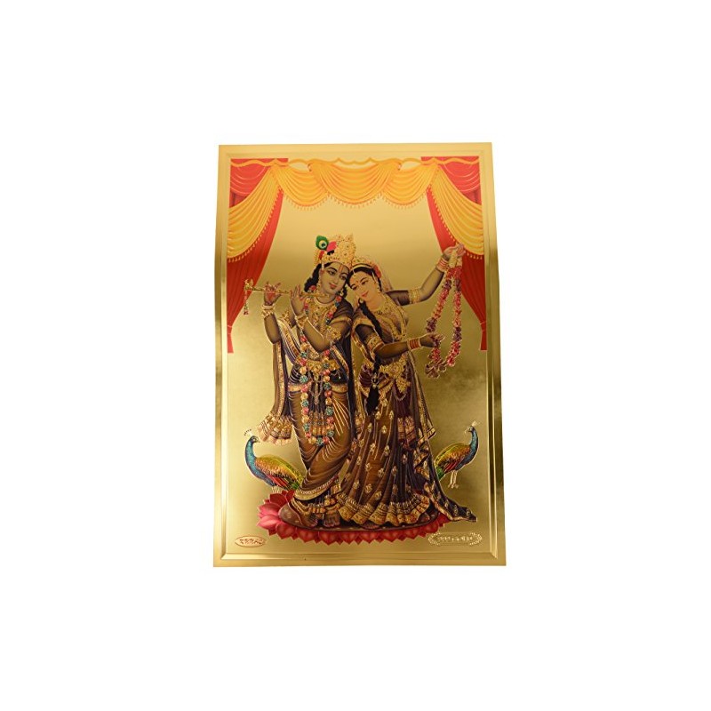 AONA India Radha Krishna Poster (Foil, 30 cm x 0.5