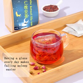 Sour Jujube Kernel Poria Cocos Tea Bags 6.35OZ/180g(40bgs) Good Night Sleep Tea Sour Jujube Kernel Lily Tea Chinese Herbal Tea 酸枣仁百合茶 酸枣仁茶 晚安茶 助睡眠