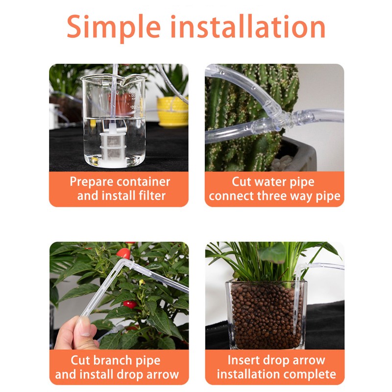 Automatic Houseplant Watering System 10 Potted Plants Drip Irrigation Kit