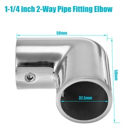 Handrail 2-Way Pipe Fitting Elbow,AICWIOO 90 Degree Pipe Connector 316 Stainless Steel Marine bimini top hardware tube connector Spare Part for 1-1/4 inch O.D. Tubing(2 PCS)