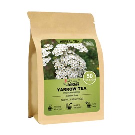 FullChea - Yarrow Tea Bags, 50 Count, 2g/bag - Premium Yarrow Herb - Non-GMO - Caffeine-free - Aid Digestion & Boost Immunity