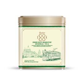 Dabur 1884 Immunity Booster Herbal Tea | 20 Biodegradable Tea Bags (50g) | 100% Natural Ingredients | Recyclable Aluminum Tin | Stress Relief Tea, Improves Immune System | Perfect for Gifting